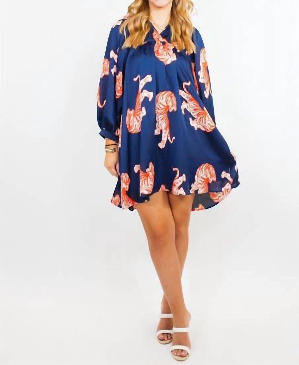 Adrienne - Stand Collar Drop Shoulder Dress