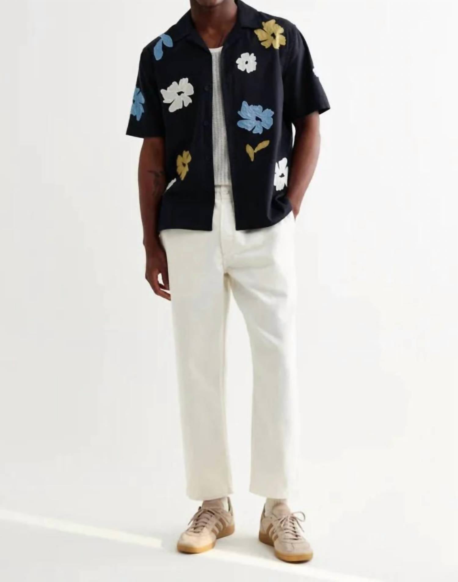 Wax London - Flower Applique Didcot Shirt