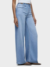 Hudson - James Accent Hardware Wide Leg Jeans