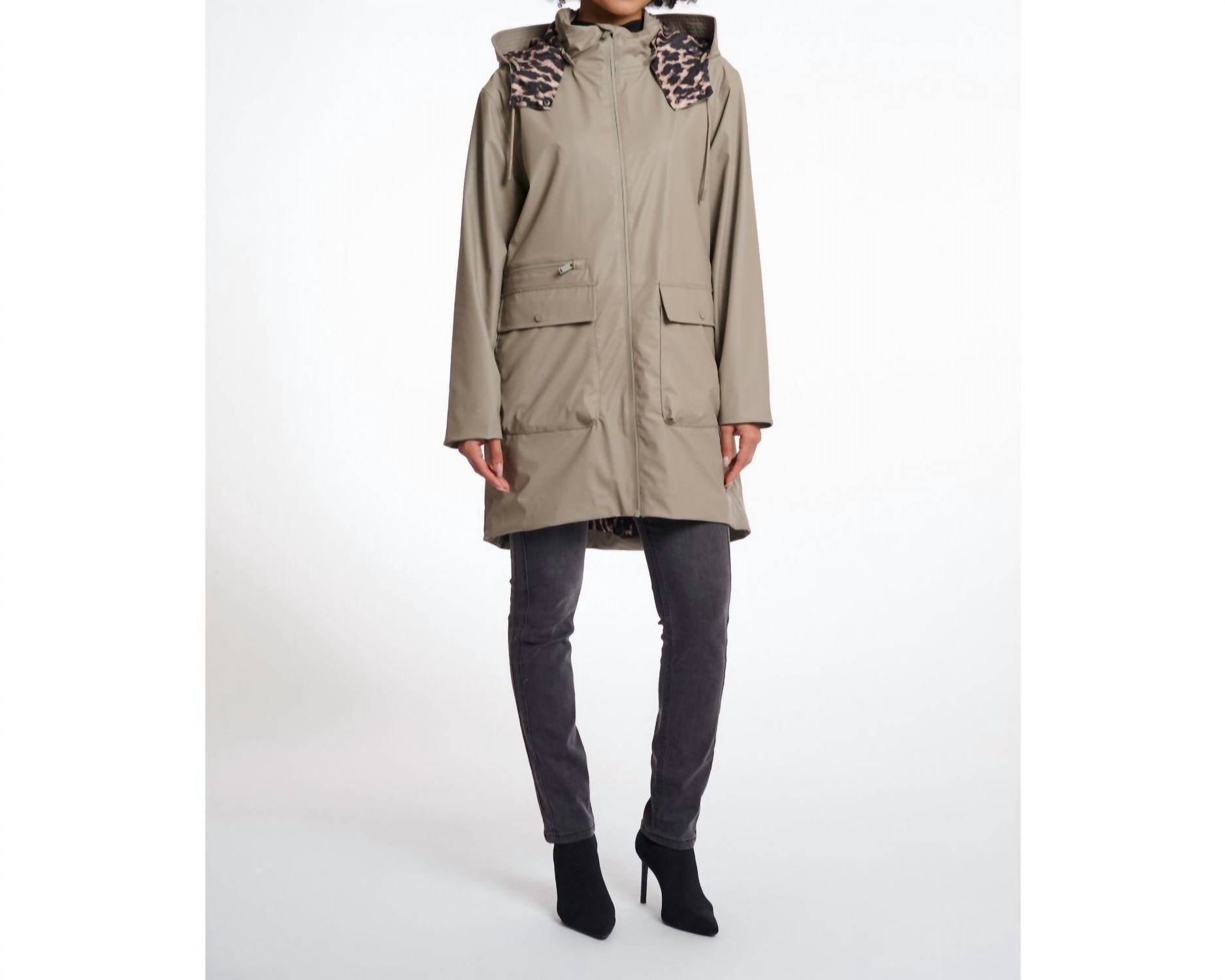 RINO & PELLE Women's Waterproof Polyester Raincoat in beige - women's jacket