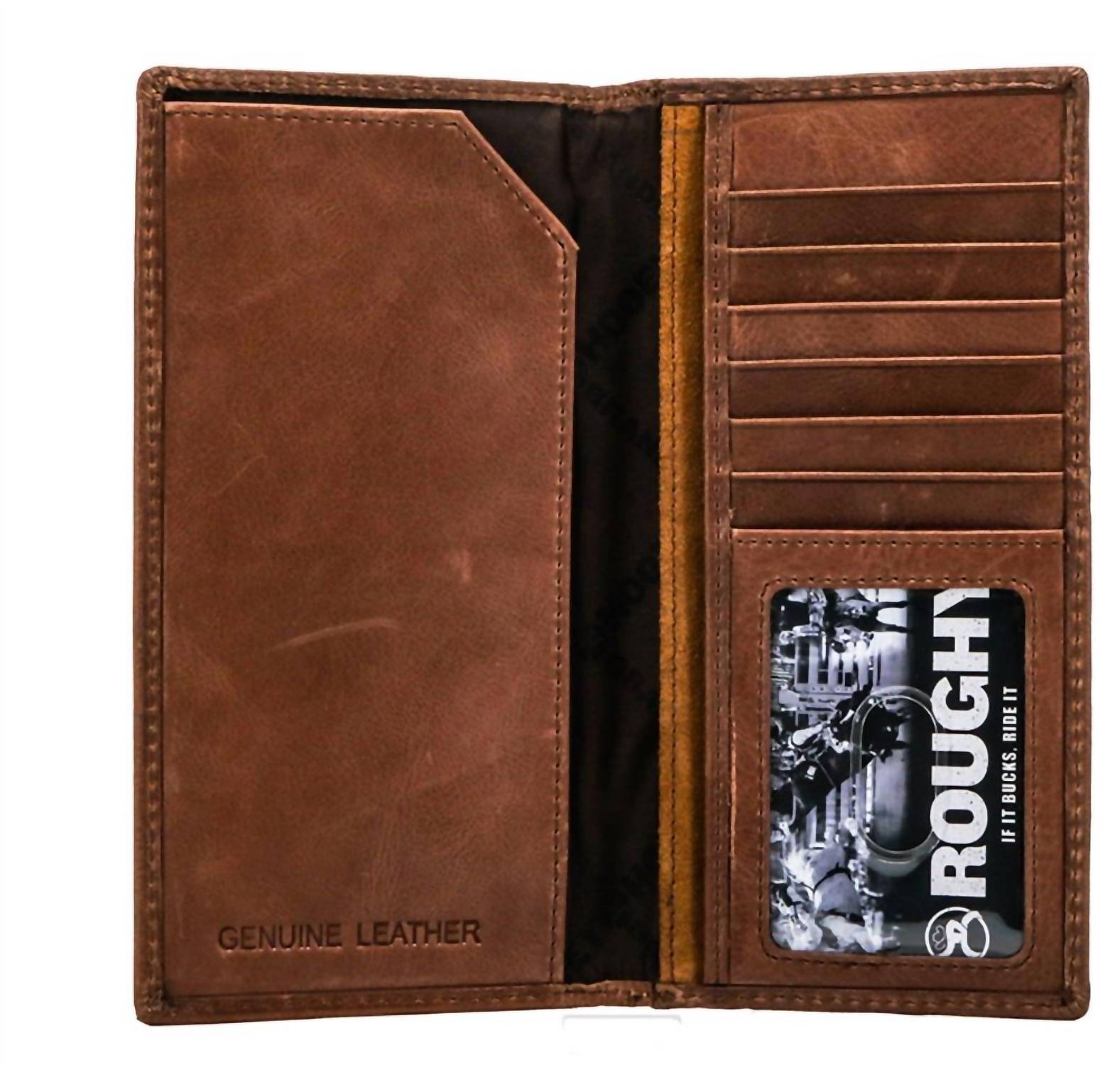 HOOEY Roughy Leather Rodeo Wallet in tan brown - men's bag - detail view