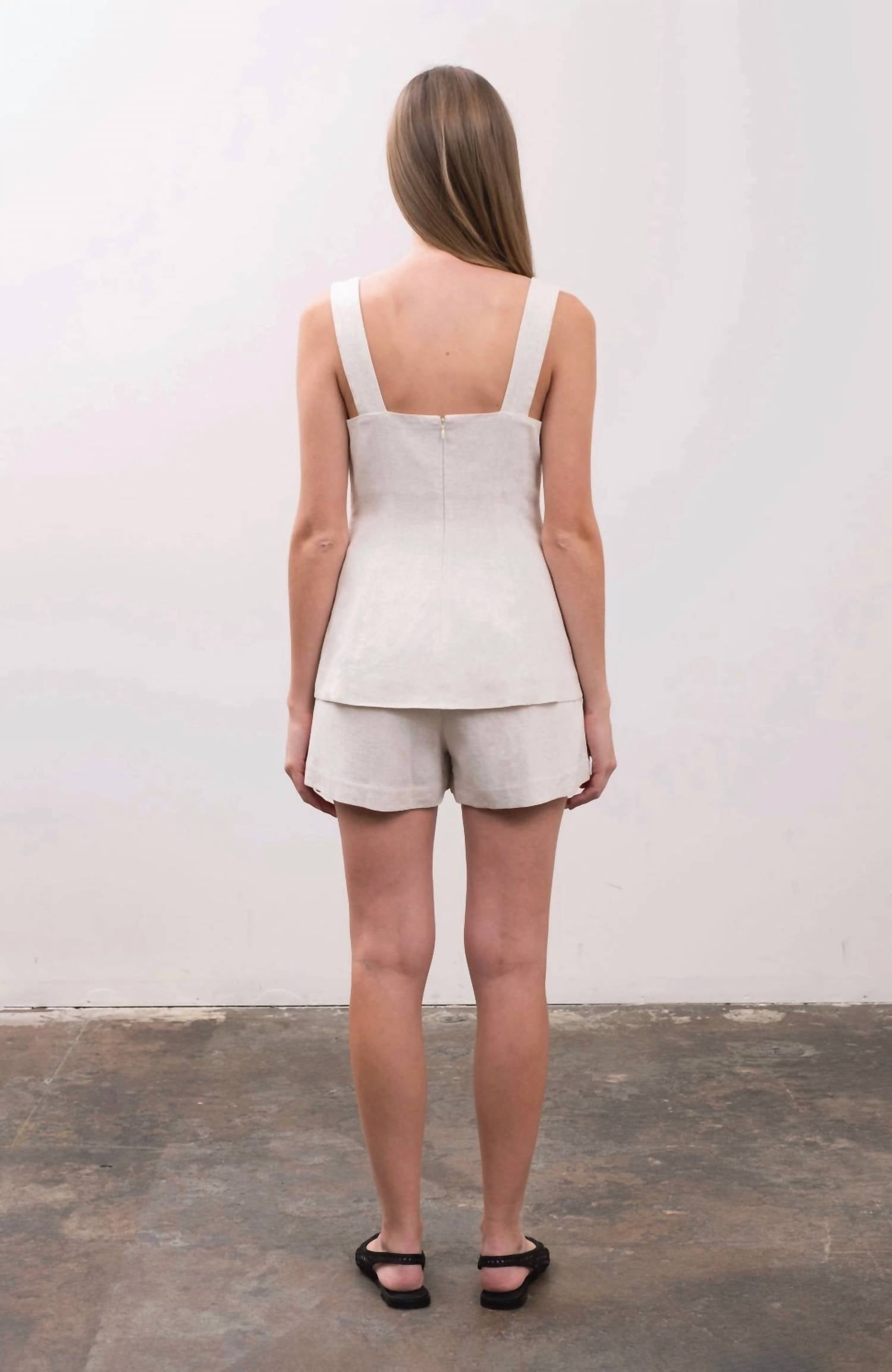 Moon River - Linen Square Neck Top