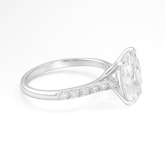 Allyanna Gifts - Women's Oval Pave Moissanite Ring