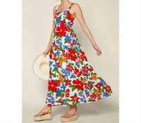 SKIES ARE BLUE Paradise Falls Maxi Dress in multi - women's dress - detail view