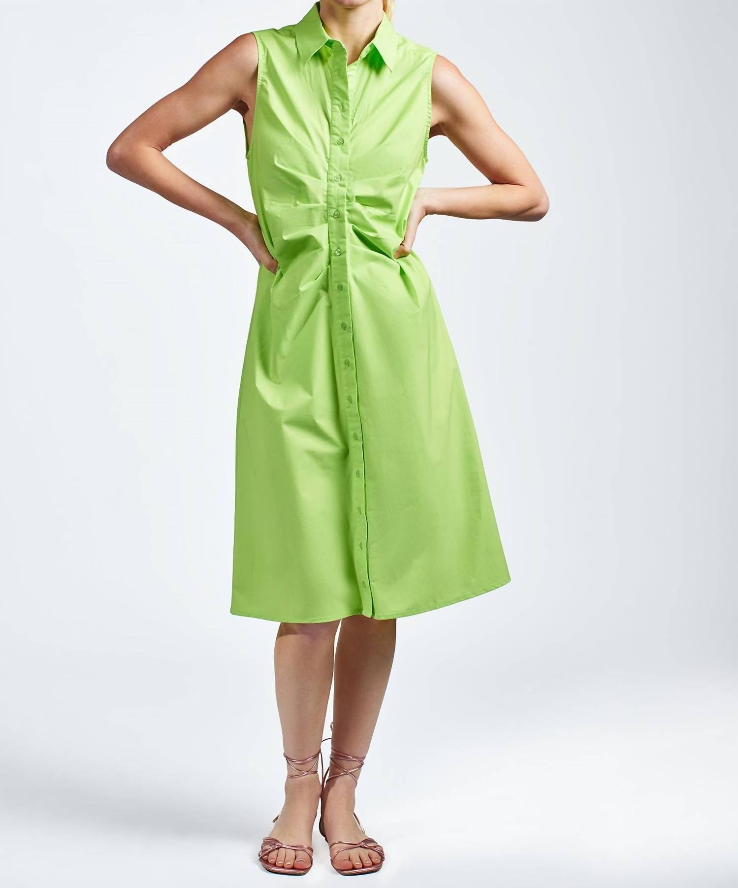 THE SHIRT THE ASHLEY DRESS in lime - women's dress
