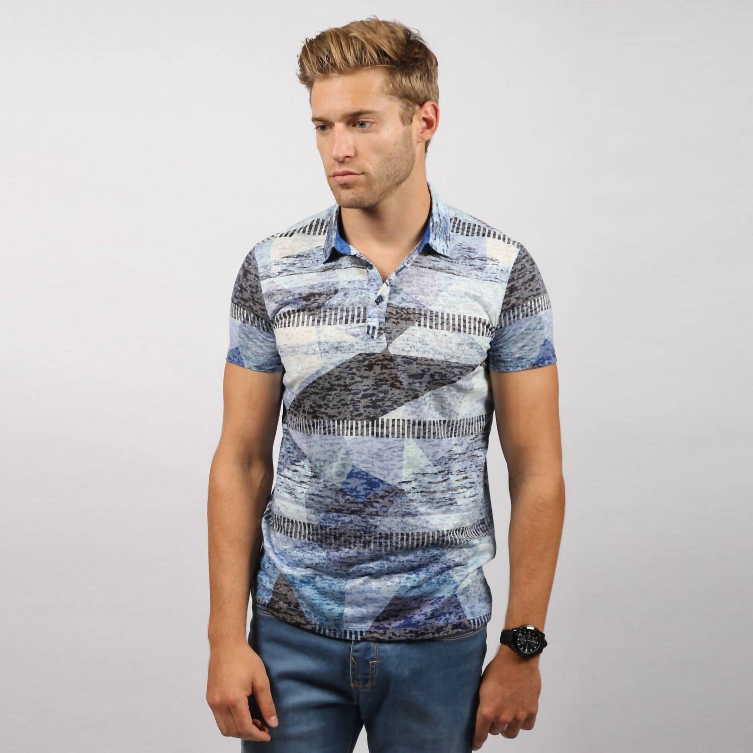 Eight X - Abstract Print Polo Shirt