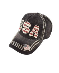 Olive & Pique - Women's Usa Patriotic Vintage Cap