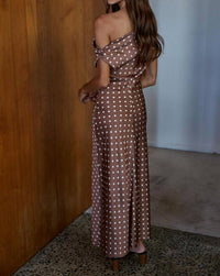By Together Lavon Dotted Dress in chocolate - women's dress - detail view