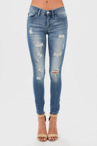 Judy Blue Bootyfull Destroyed Skinny Jean - Plus in blue - women's jeans