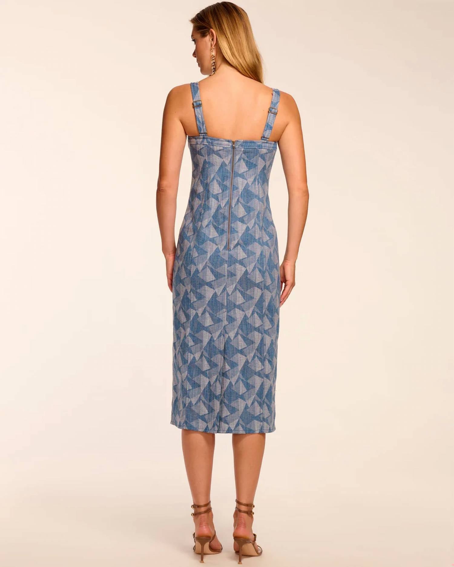 Ramy Brook - Marine Printed Denim Sleeveless Midi Dress
