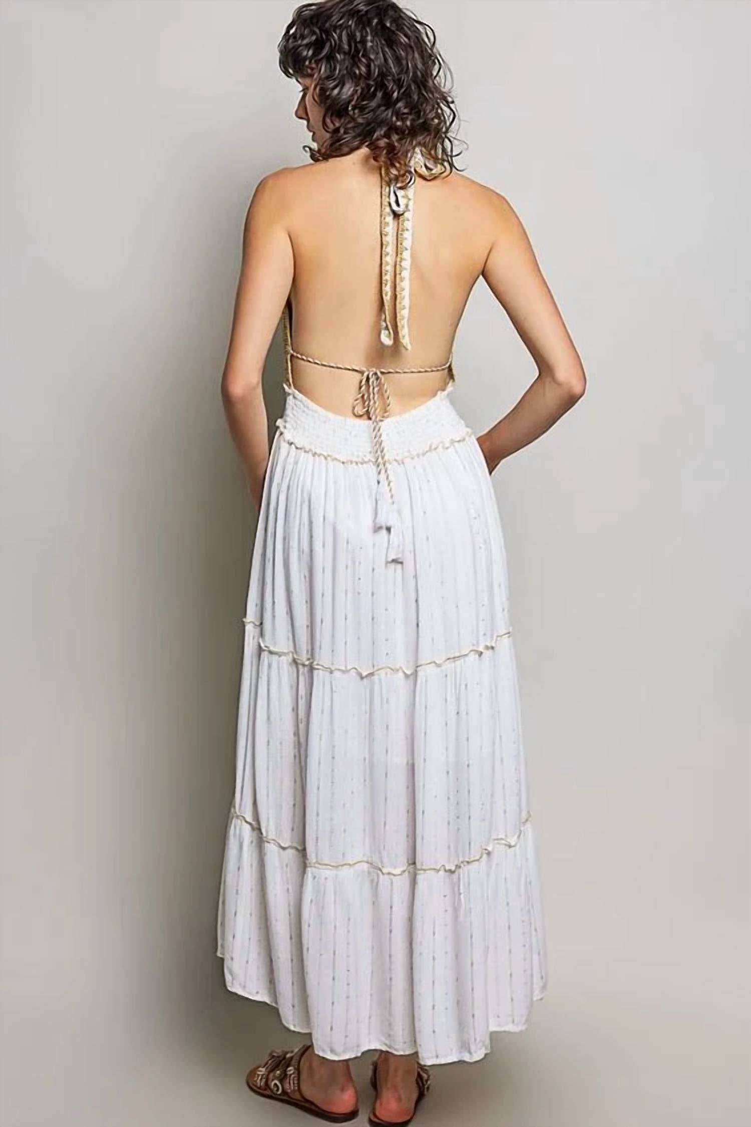 Pol - Women's Grecian Goddess Maxi Dress