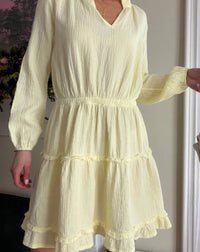 Bobi - Split Neck Tiered Dress