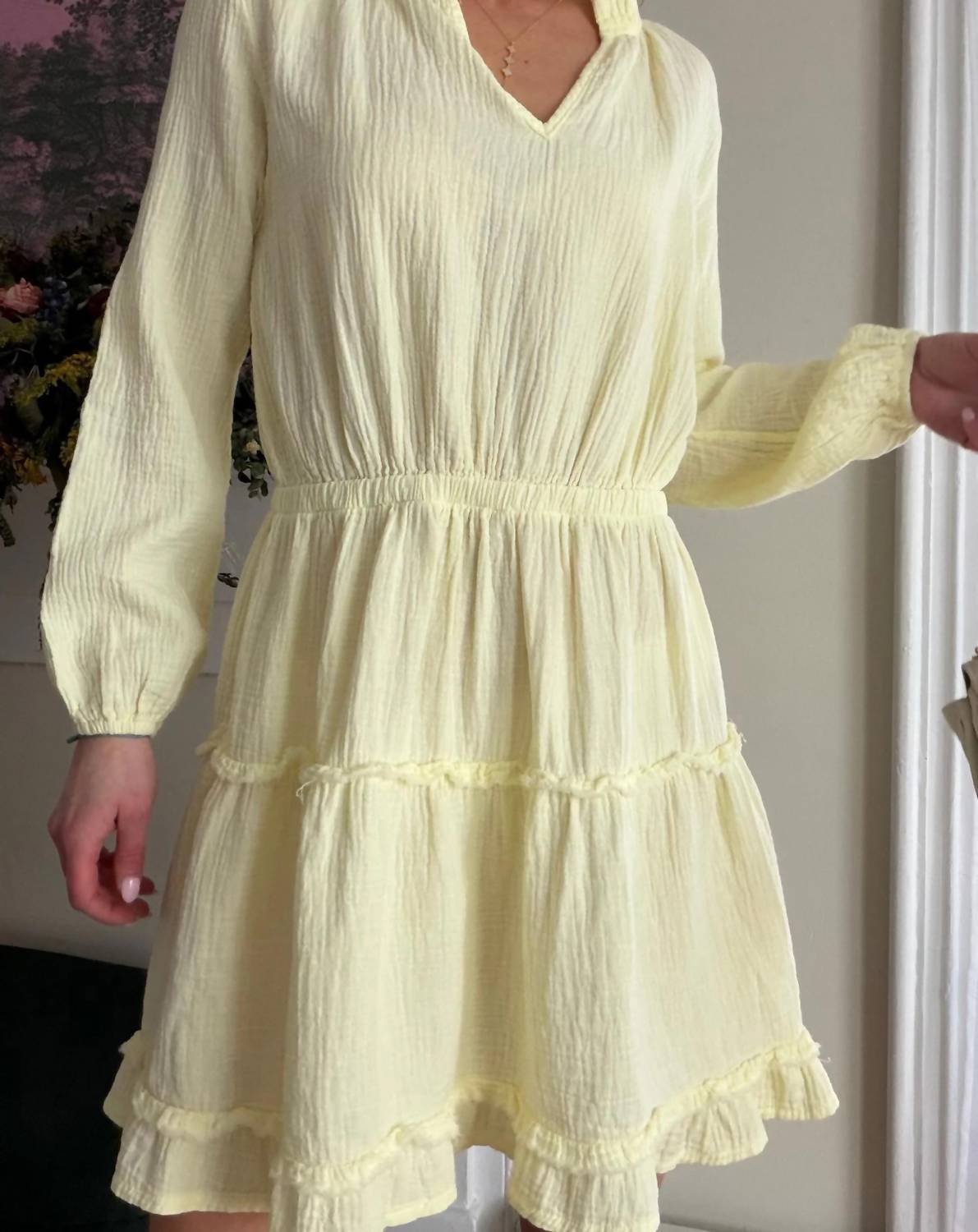Bobi - Split Neck Tiered Dress
