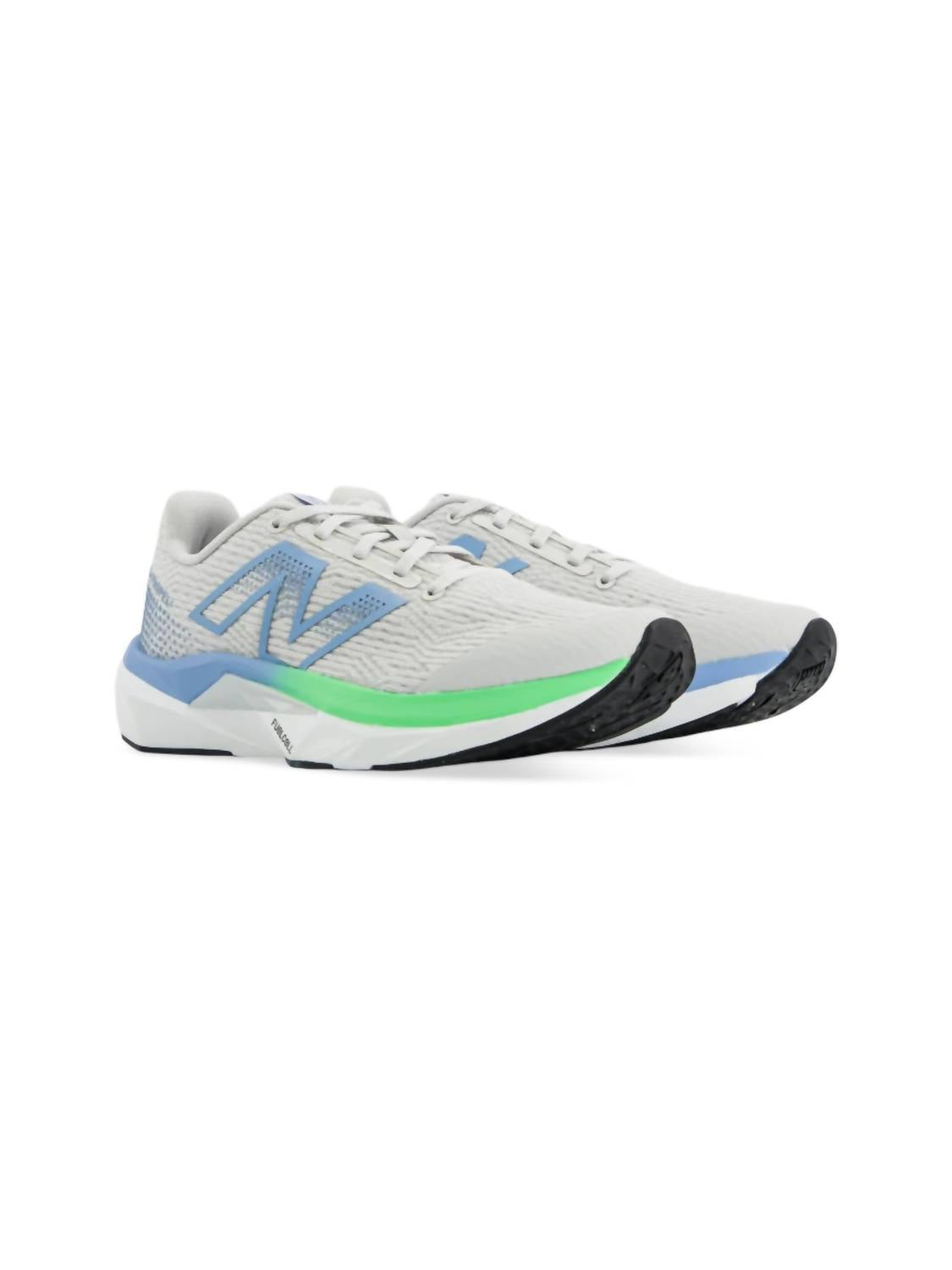 New Balance Kid's Fuelcell Propel V5 Shoes in grey blue - kids' sneaker - detail view