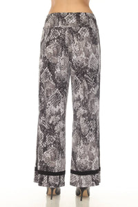Joseph Ribkoff Snakeskin Wide Leg Pants in grey black 1 - women's pants - alternate view
