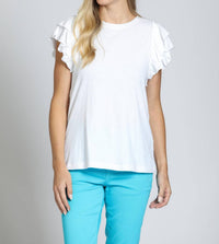 Apny - Ruffle Cap Sleeve Top