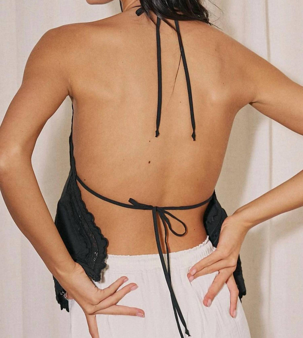 Fiorella - Eyelet Open Back Top