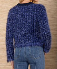 HALE BOB Madalyn Boucle Cardigan in blue - women's cardigan - detail view