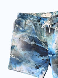 SOL ANGELES Men's Marble Swirl Short in multi - men's swimwear - detail view