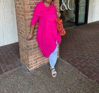 Sea Breeze - Hawaiian Gauze Cowl Neck Tunic Top