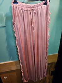 Made In Italy - Women's Silk Pant With Fringe