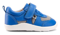 OLDSOLES Kid's 8010 Cruzin Sneakers in neon blue light grey mesh - kids' sneaker - detail view