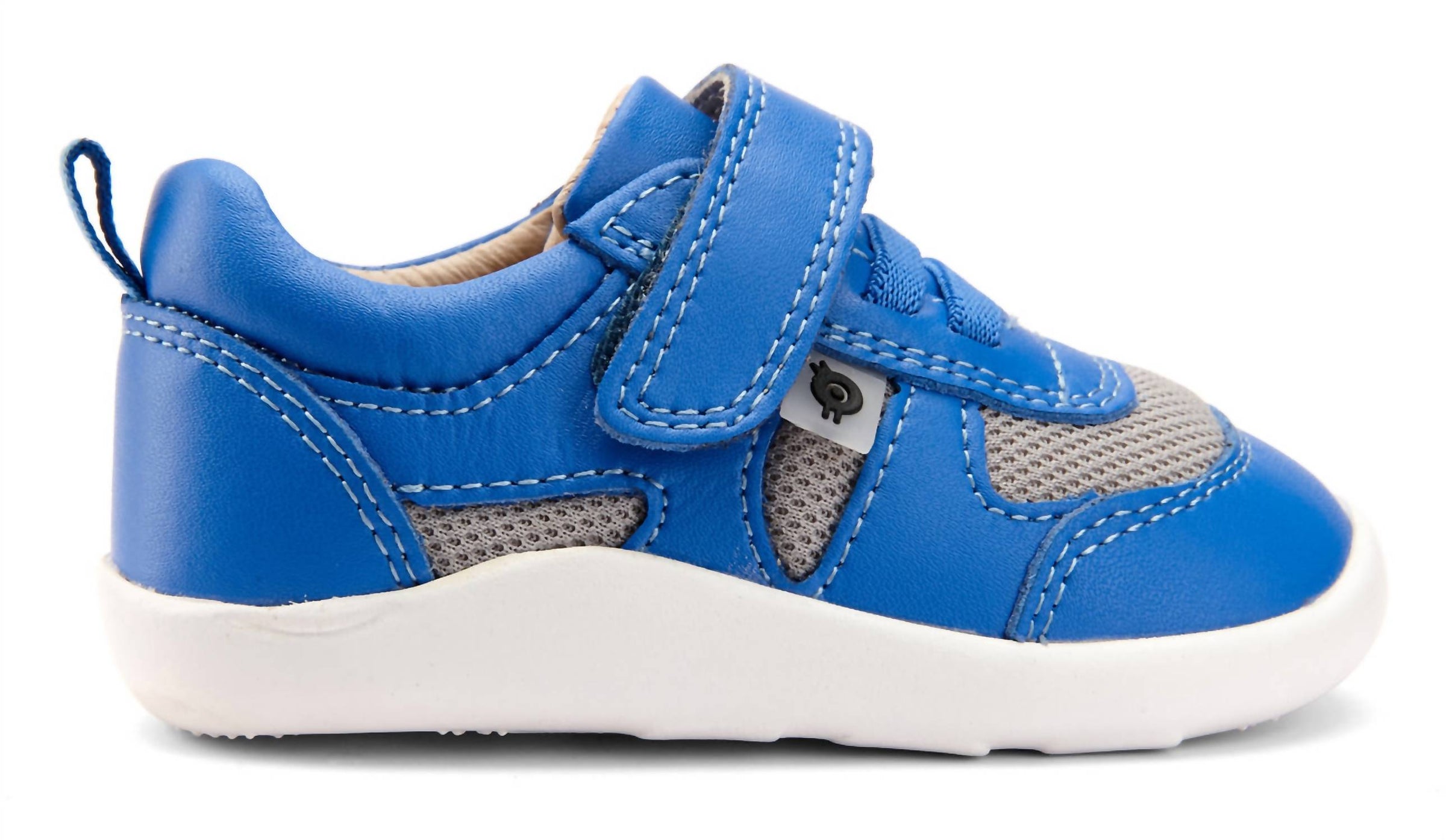 OLDSOLES Kid's 8010 Cruzin Sneakers in neon blue light grey mesh - kids' sneaker - detail view