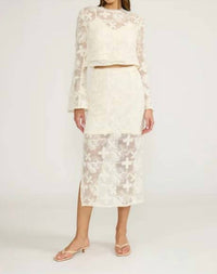 Lucy Paris - Priscilla Crochet Midi Skirt