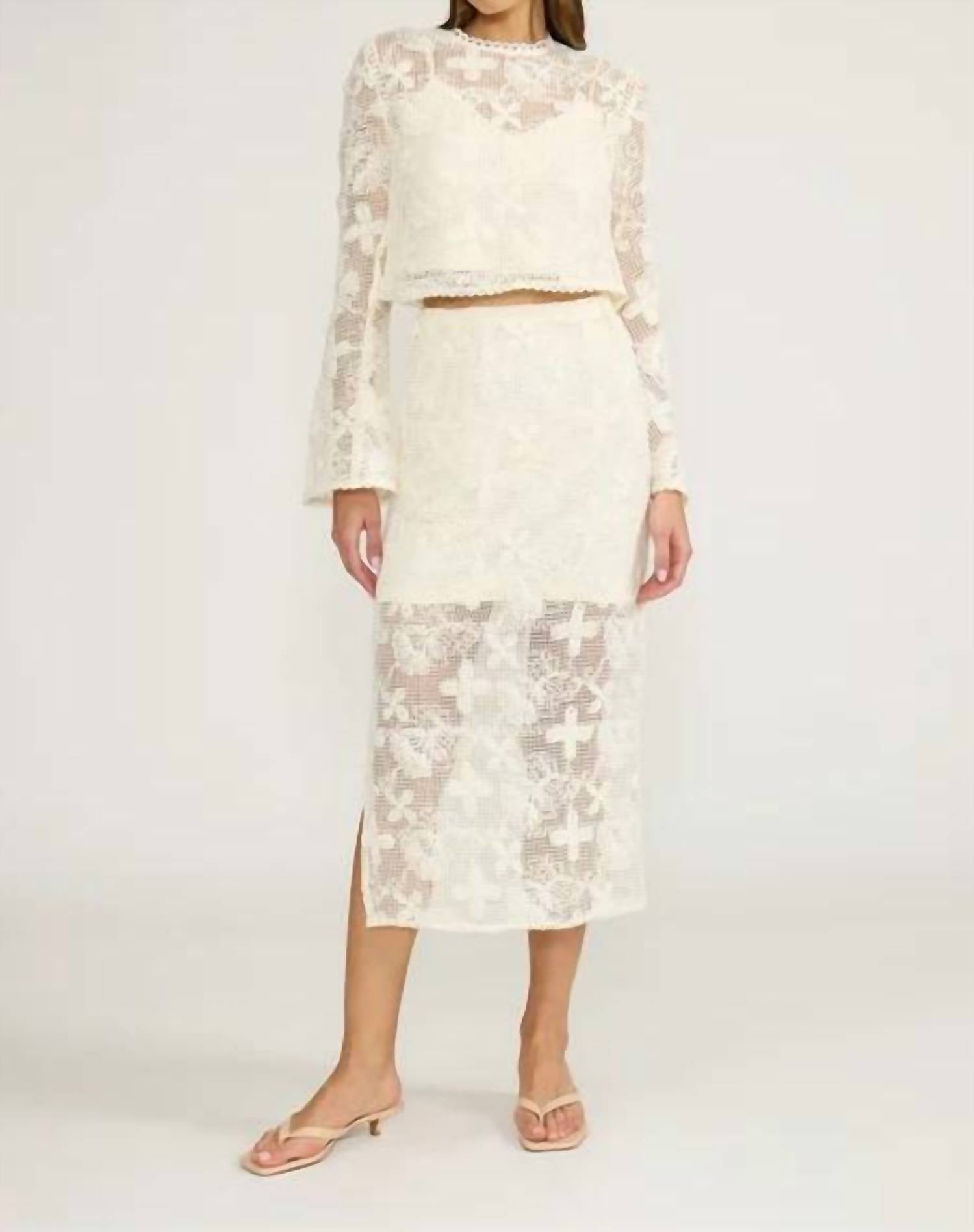 Lucy Paris - Priscilla Crochet Midi Skirt