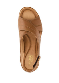 Andrea Women's Comfortable Wedge Sandal in honey - women's sandal - detail view