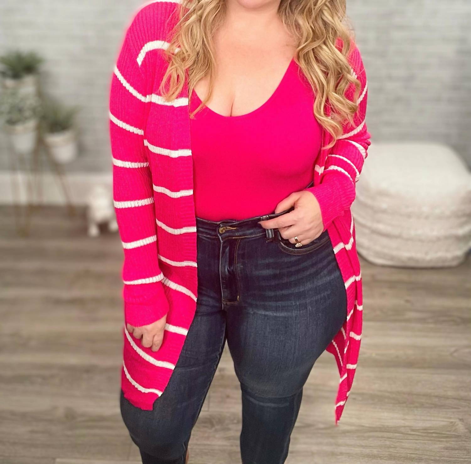 Jess Lea - Striped Lightweight Cardigan