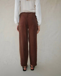 Bella Dahl Pull On Trousers in saddle brown - women's pants - alternate view