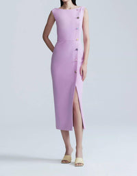 Lela Rose - Jewel Button Boat Neck Sheath Dress
