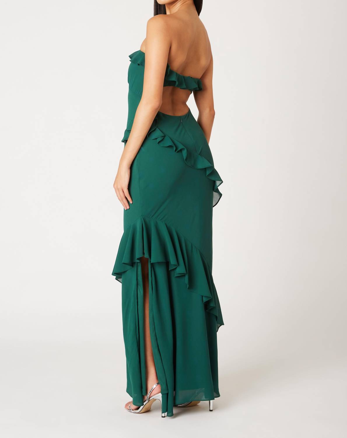 Cotton Candy La - Strapless Ruffle Tiered Maxi Dress