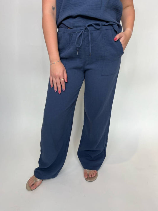 Bobi - Wide Leg Small Waistband Pant