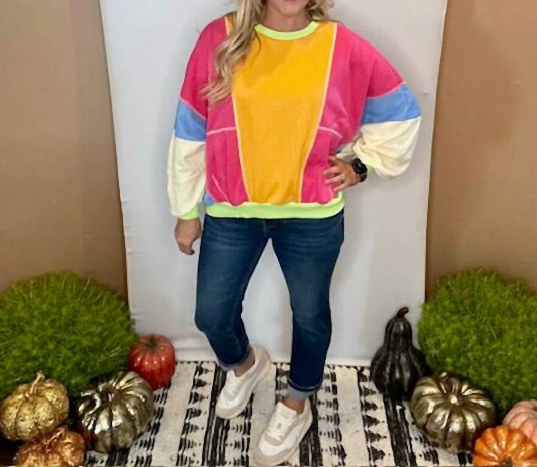 Sweet Lover Fashion - Patchwork Oversized Top
