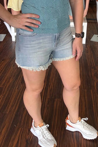 Hidden - Frayed Denim Shorts