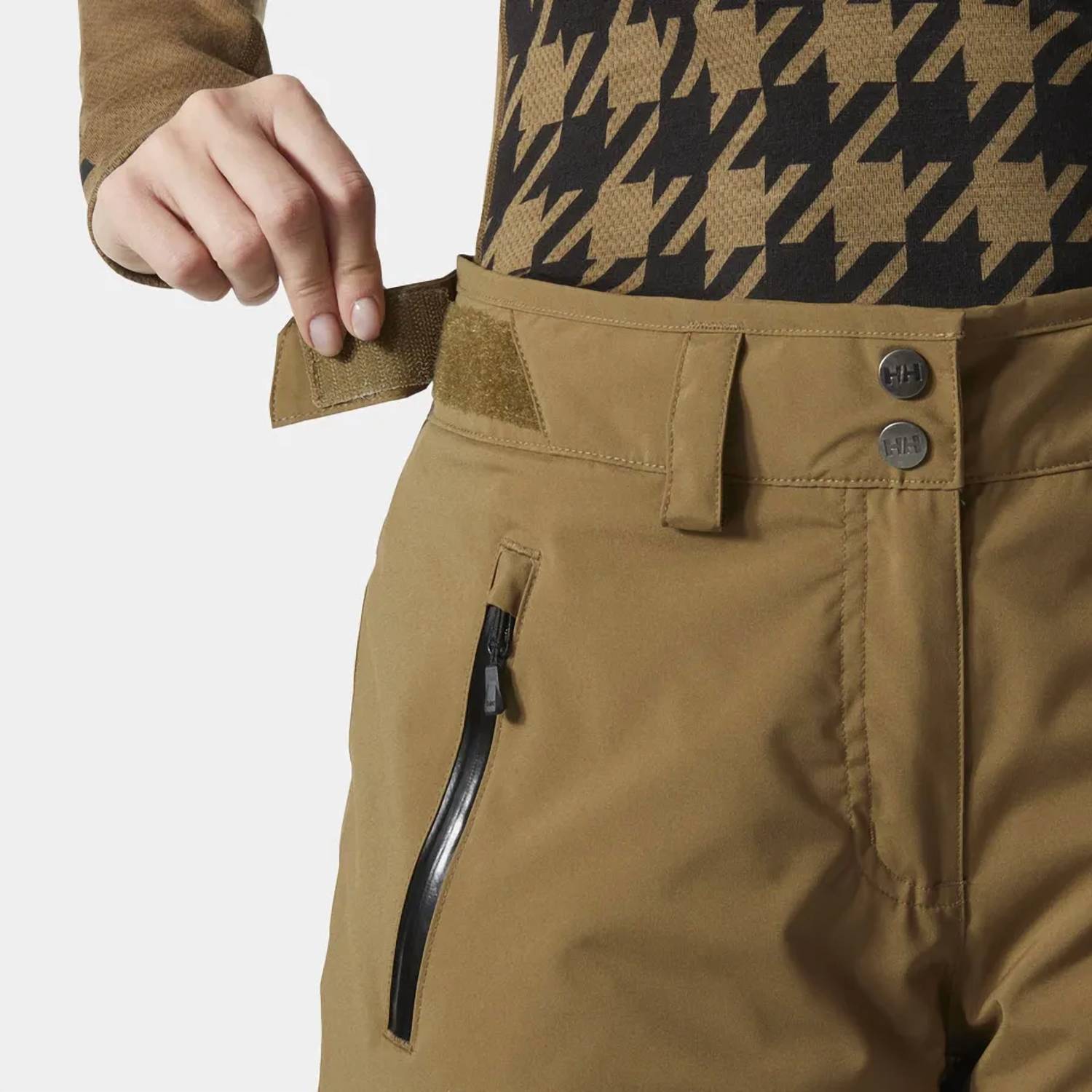 Helly Hansen Women's Insulated Legendary Pants in sepia - women's pants - detail view