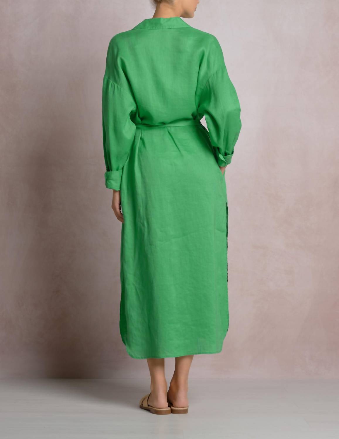 Elan - Linen Maxi Shirt Dress