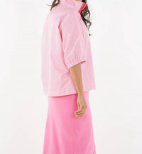 Emily McCarthy Bonny Top in pink carnation stripe - women's shirt - alternate view