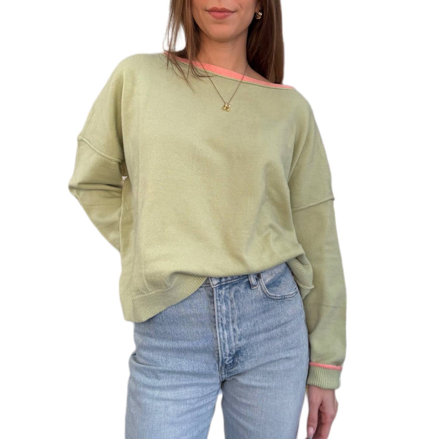 Wishlist - Brushed Contrast Boat Neck Sweater