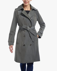 London Fog - Double Breasted Button Front Trench With Belt