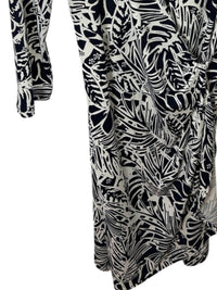 Amelia NY Women's Matte Jersey Dress in blue ivory print stretch - women's dress - alternate view