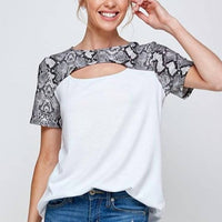 Wholesale Fashion Square - Plus Size Cutout Neck Tee