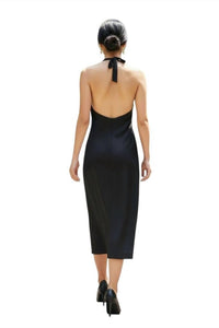 JASON WU Halter Midi Dress in black - women's dress - detail view