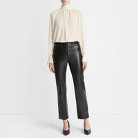 Vince - Gathered Draped-neck Crepe Blouse