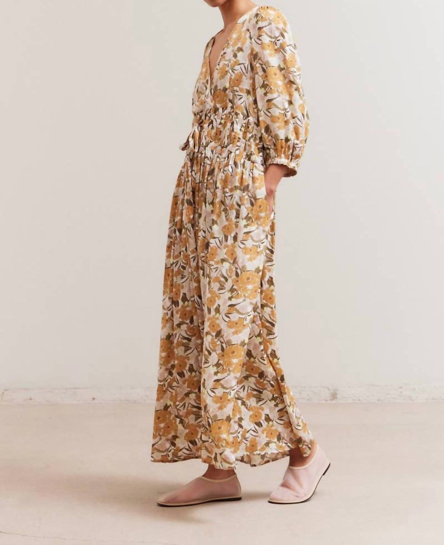 Grade & Gather - Floral Pleated Maxi Dress