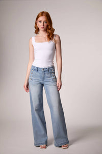 Blue Revival - Sailor Mid Rise Wide Leg Jeans