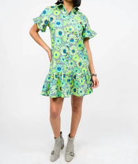 Ivy Jane Women's Neon Blooms Shirt Dress in grey - women's dress