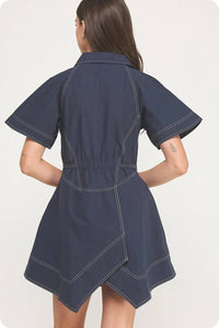 Strut & Bolt - Mia Contrast Stitch Belted Mini Dress